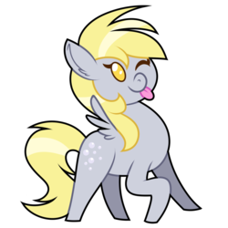 Size: 1000x1000 | Tagged: safe, artist:php92, derpy hooves, pegasus, pony, g4, female, mare, simple background, solo, tongue out, transparent background, wink