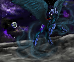 Size: 4280x3568 | Tagged: safe, artist:vinicius040598, nightmare moon, g4, planet, tongue out