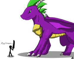 Size: 5000x4000 | Tagged: safe, artist:mopyr, spike, dragon, g4, absurd resolution, ayy lmao, crossover, monster hunter, older, older spike, weapon