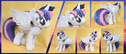 Size: 1024x439 | Tagged: safe, artist:bendykins, twilight sparkle, alicorn, pony, g4, alternate hairstyle, irl, photo, plushie, punklight sparkle, twilight sparkle (alicorn)