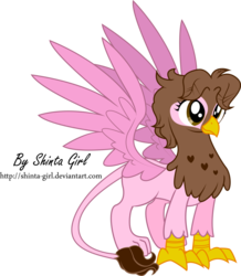 Size: 1024x1173 | Tagged: safe, artist:shinta-girl, oc, oc only, oc:shinta pony, griffon, griffonized, solo, species swap