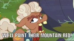 Size: 750x418 | Tagged: safe, edit, edited screencap, screencap, ma hooffield, earth pony, pony, g4, the hooffields and mccolts, caption, crazy face, faic, female, hooffield family, image macro, mare, meme, open mouth, out of context, quote, solo