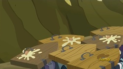 Size: 1782x1000 | Tagged: safe, screencap, g4, the hooffields and mccolts, cupcake, discovery family logo, door, doors, food, mccolt family