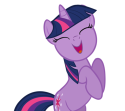 Size: 5120x4540 | Tagged: safe, artist:chrisps2, twilight sparkle, g4, sweet and elite, absurd resolution, eyes closed, female, rearing, simple background, smiling, solo, transparent background, vector