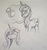 Size: 653x691 | Tagged: safe, artist:post-it, princess celestia, princess luna, g4, monochrome, sketch, traditional art