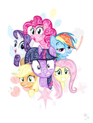 Size: 6201x8268 | Tagged: safe, artist:pinkius, applejack, fluttershy, pinkie pie, rainbow dash, rarity, twilight sparkle, g4, absurd resolution, mane six, simple background, transparent background, vector