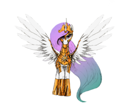 Size: 2600x2187 | Tagged: safe, artist:zryu, princess celestia, alicorn, pony, g4, armor, female, high res, looking at you, mare, simple background, solo, transparent background, warrior celestia