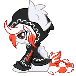 Size: 2280x2273 | Tagged: safe, artist:starlightlore, oc, oc only, oc:firecracker, bat pony, pony, clothes, high res, hoodie, simple background, transparent background