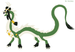 Size: 3230x2271 | Tagged: safe, artist:pyrus-leonidas, oc, oc only, oc:ki seong, dragon, kaiju, fanfic:the bridge, dragonified, fanfic art, female, high res, kaijufied, korean dragon, simple background, solo, species swap, transparent background