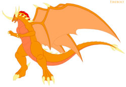 Size: 3124x2151 | Tagged: safe, artist:pyrus-leonidas, oc, oc only, oc:fire bolt, dragon, kaiju, barely pony related, dragonified, high res, kaijufied, species swap