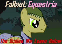Size: 1200x850 | Tagged: safe, oc, oc only, oc:sky skiff, pegasus, pony, fallout equestria, fallout equestria:the bodies we leave below, clothes, cover, cover art, enclave, everfree forest, grand pegasus enclave, male, old version, smoke, stallion, uniform