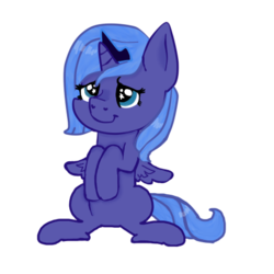 Size: 450x450 | Tagged: safe, artist:apple-jazzy, princess luna, g4, cute, female, filly, jazzyponies is trying to murder us, lunabetes, simple background, solo, transparent background, woona, younger