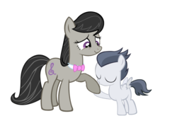 Size: 846x614 | Tagged: dead source, safe, artist:lunaticdawn, octavia melody, rumble, earth pony, pegasus, pony, g4, colt, crack shipping, duo, eyes closed, female, foal, hoof hold, hoof kissing, kissing, male, mare, rumbletavia, shipping, simple background, straight, straight shota, transparent background