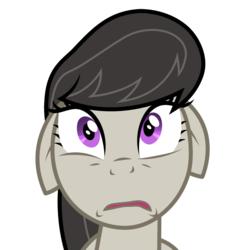 Size: 1024x1097 | Tagged: safe, artist:tigerbeetle, octavia melody, earth pony, pony, g4, ears back, faic, female, floppy ears, frightened, scared, solo, why