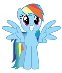 Size: 4200x4900 | Tagged: safe, artist:reginault, rainbow dash, pegasus, pony, g4, what about discord?, .svg available, absurd resolution, cute, dashabetes, female, grin, happy, looking at you, simple background, smiling, solo, spread wings, squee, transparent background, vector