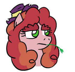 Size: 589x564 | Tagged: safe, artist:jargon scott, tree h. hooffield, earth pony, pony, g4, the hooffields and mccolts, female, portrait, simple background, solo, thick eyebrows, white background