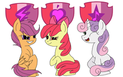 Size: 1543x968 | Tagged: safe, artist:novineshimmer, apple bloom, scootaloo, sweetie belle, earth pony, pony, crusaders of the lost mark, g4, cutie mark, cutie mark crusaders, the cmc's cutie marks