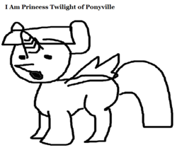 Size: 666x566 | Tagged: safe, twilight sparkle, alicorn, pony, g4, 1000 hours in ms paint, female, mare, monochrome, ms paint, solo, twilight sparkle (alicorn)