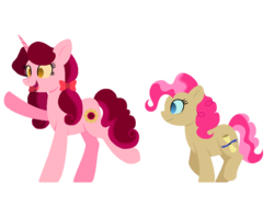 Size: 1024x768 | Tagged: safe, artist:carouselunique, oc, oc only, oc:merrie melody, oc:raspberry jamboree, offspring, parent:doctor whooves, parent:pinkie pie, parents:doctorpie