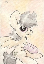 Size: 695x1009 | Tagged: safe, artist:slightlyshade, daring do, g4, clothes, female, socks, solo, traditional art