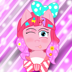 Size: 1000x1000 | Tagged: safe, artist:lazerblues, pinkie pie, earth pony, pony, g4, decora, female, harajuku, solo