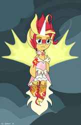 Size: 962x1487 | Tagged: safe, artist:toonboy92484, sunset shimmer, equestria girls, g4, my little pony equestria girls: friendship games, daydream shimmer, equestria girls ponified, female, ponified, solo, unimpressed