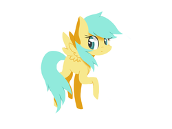 Size: 1024x768 | Tagged: safe, artist:creamiponi, sunshower raindrops, g4, female, flat colors, looking at you, raised hoof, simple background, solo