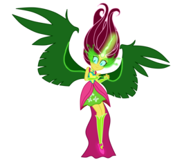 Size: 8000x7491 | Tagged: safe, artist:mixiepie, fluttershy, equestria girls, g4, my little pony equestria girls: friendship games, absurd resolution, alternate universe, clothes, dark magic, dark side, dress, evil, female, fingerless gloves, gloves, glowing eyes, horn, magic, midnight sparkle, midnight-ified, necklace, pendant, simple background, solo, transparent background, vector, wings