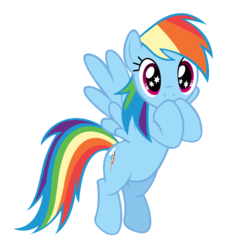 Size: 5120x5367 | Tagged: safe, artist:chrisps2, rainbow dash, g4, rarity investigates, absurd resolution, cute, dashabetes, female, simple background, solo, starry eyes, transparent background, vector, wingding eyes