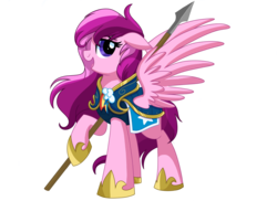 Size: 1980x1440 | Tagged: safe, artist:itstaylor-made, oc, oc:pepperberry, pegasus, pony, comic:twilight's reign, armor, guard, guardsmare, royal guard, simple background, spear, transparent background, weapon