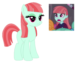 Size: 486x394 | Tagged: safe, artist:berrypunchrules, melon mint, equestria girls, g4, my little pony equestria girls: friendship games, background human, clothes, crystal prep academy uniform, equestria girls ponified, female, picture-in-picture, ponified, school uniform, simple background, solo, transparent background