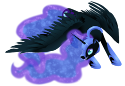 Size: 2344x1618 | Tagged: safe, artist:toskurra, nightmare moon, g4, female, solo