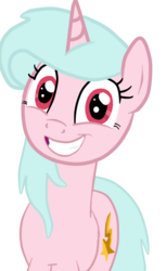 Size: 628x1024 | Tagged: safe, artist:apple-jazzy, oc, oc only, oc:starty star, g4, the hooffields and mccolts, crazy face, faic, grin, looking at you, solo