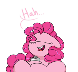 Size: 1280x1189 | Tagged: safe, artist:notenoughapples, pinkie pie, g4, alcohol, drinking, eyes closed, female, flask, floppy ears, on back, relaxing, simple background, solo, transparent background