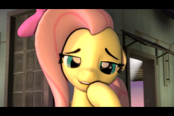 Size: 960x640 | Tagged: safe, fluttershy, g4, 3d, cute, female, shyabetes, solo, source filmmaker, the gateway