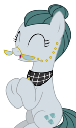 Size: 3289x5513 | Tagged: safe, artist:sketchmcreations, cloudy quartz, earth pony, pony, g4, hearthbreakers, absurd resolution, adoraquartz, clapping, cute, eyes closed, glasses, happy, inkscape, open mouth, simple background, sitting, solo, transparent background, vector