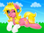 Size: 1797x1341 | Tagged: safe, artist:partypievt, earth pony, pony, clothes, crossover, crown, earring, food, gloves, peach, piercing, ponified, princess peach, solo, super mario bros., super princess peach, tiara