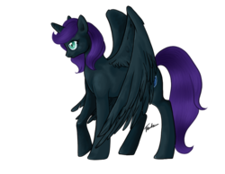 Size: 900x700 | Tagged: safe, artist:trunksi, oc, oc only, oc:nyx, alicorn, pony, alicorn oc, older nyx, solo