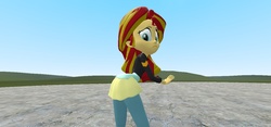 Size: 1280x600 | Tagged: safe, sunset shimmer, human, equestria girls, g4, 3d, ass, bunset shimmer, butt, gmod, looking back, solo