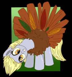 Size: 884x950 | Tagged: safe, artist:krazykari, artist:xioade, derpy hooves, pegasus, pony, turkey, g4, animal costume, clothes, costume, female, food, mare, meat, solo, south park, turkey costume