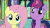 Size: 480x270 | Tagged: dead source, safe, screencap, fluttershy, twilight sparkle, alicorn, pony, g4, the hooffields and mccolts, animated, big eyes, crazy eyes, crazy face, discovery family logo, faic, female, grin, looking at you, magic, mare, smiling, smirk, twiface, twilight sparkle (alicorn), twilight's castle, wide eyes, wrong neighborhood