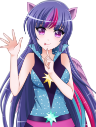Size: 1837x2416 | Tagged: safe, artist:srtagiuu, twilight sparkle, alicorn, human, equestria girls, g4, my little pony equestria girls: rainbow rocks, :p, anime, cute, female, humanized, silly, simple background, solo, style emulation, tongue out, transparent background, twiabetes, twilight sparkle (alicorn)