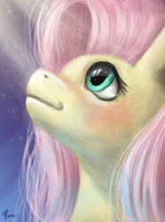 Size: 1366x1833 | Tagged: safe, artist:mimosapixie, fluttershy, g4, female, happy, smiling, solo, sparkles