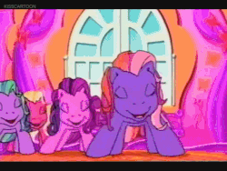 Size: 800x600 | Tagged: safe, screencap, skywishes, twinkle twirl, earth pony, pony, dancing in the clouds, g3, animated, butt shake, dancing, eyes closed, female, letterboxing, mare, out of context