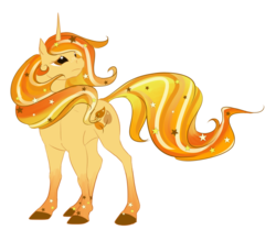 Size: 1024x857 | Tagged: safe, artist:buffyandbramble, oc, oc only, oc:stargrown glow, freckles, gradient hooves, gradient mane, solo, stars, universe pony, windswept mane