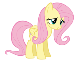 Size: 5120x3997 | Tagged: safe, artist:chrisps2, fluttershy, pegasus, pony, g4, the hooffields and mccolts, absurd resolution, cute, female, folded wings, mare, shy, shyabetes, simple background, smiling, solo, transparent background, vector, wings