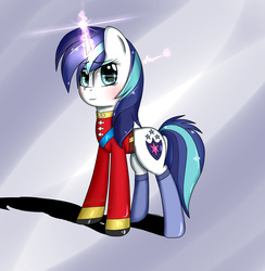 Size: 1000x1024 | Tagged: safe, artist:shan3ng, shining armor, g4, clothes, dress uniform, gleaming shield, magic, rule 63, socks, solo, uniform