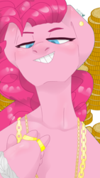 Size: 1080x1920 | Tagged: safe, artist:nexxass, pinkie pie, g4, 4hoovez, cartel, drawing, female, fingers, hand, hoof hands, photo, pop culture, rapper, ring, solo, yung money