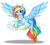 Size: 1000x902 | Tagged: safe, artist:pillonchou, rainbow dash, alicorn, pony, g4, alicorn princess, alicornified, alternate hairstyle, cloud, element of loyalty, female, prone, race swap, rainbowcorn, signature, simple background, smiling, solo, spread wings, transparent background