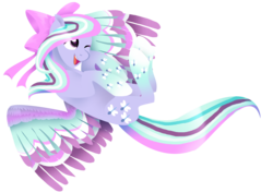 Size: 3064x2152 | Tagged: safe, artist:toskurra, flitter, g4, female, high res, rainbow power, rainbow power-ified, simple background, smiling, solo, transparent background, wink